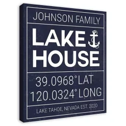 Personalized Lake House Canvas Wall Plaque