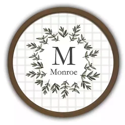 Personalized Monogram Leafy Brown Frame Plaque