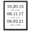 Personalized Names & Dates Framed Canvas Print