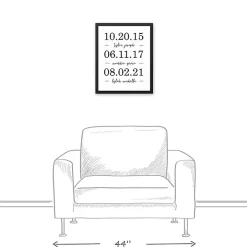 Personalized Names & Dates Framed Canvas Print