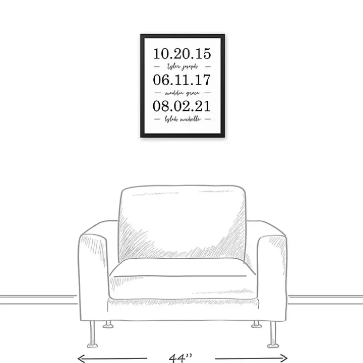 Personalized Names & Dates Framed Canvas Print