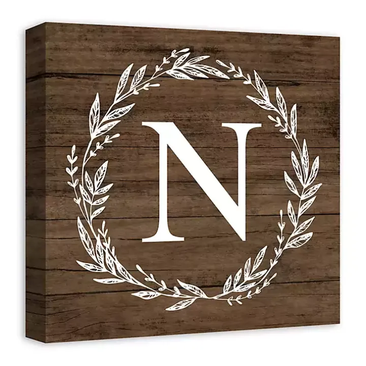 Personalized Shiplap Wreath Canvas Wall Plaque