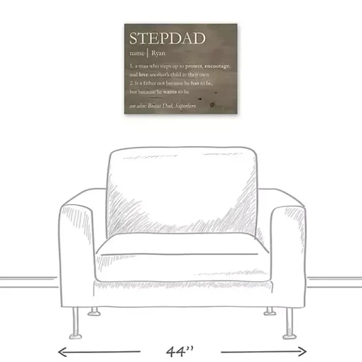 Personalized Stepdad Definition Canvas Wall Plaque