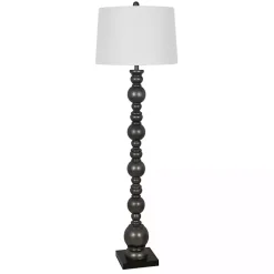 Pewter Pillar Round Floor Lamp