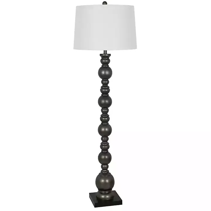 Pewter Pillar Round Floor Lamp