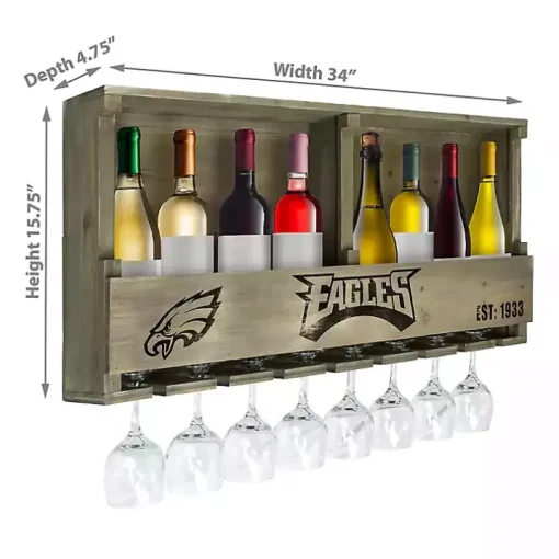 Philadelphia Eagles Reclaimed Wood Bar Shelf
