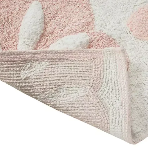 Pink Cotton Tufted Medallion Bath Mat, 30 in.