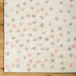 Plush Multicolor Dotted Area Rug, 6x9