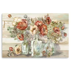 Poppies and Eucalyptus Canvas Art Print, 60x40 in.