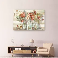 Poppies and Eucalyptus Canvas Art Print, 60x40 in.