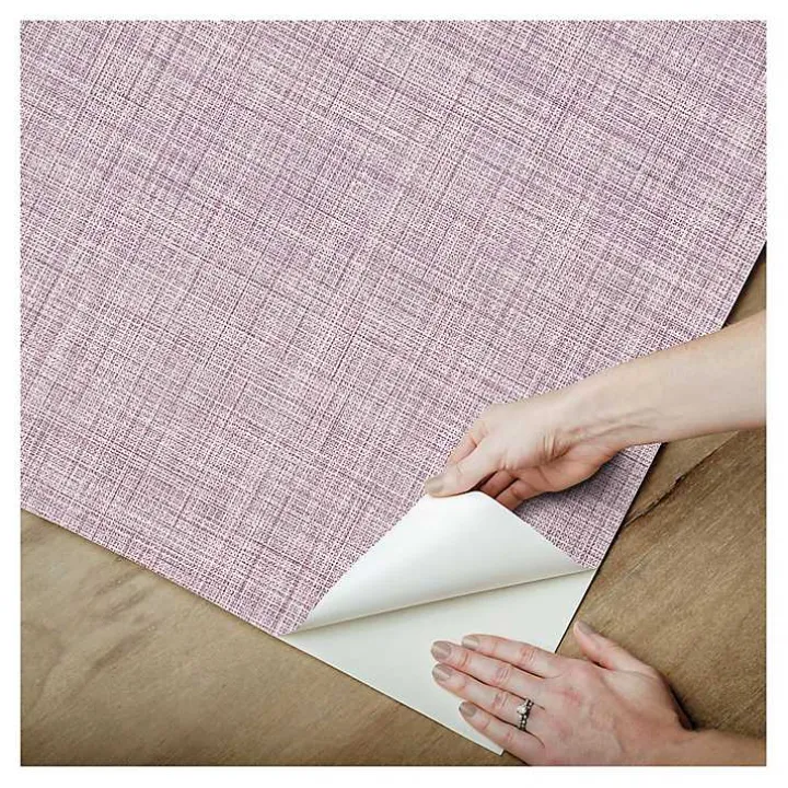 Purple Textured Faux Fabric Peel & Stick Wallpaper