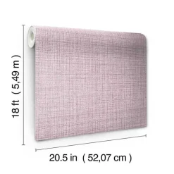 Purple Textured Faux Fabric Peel & Stick Wallpaper