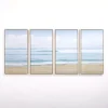 Quiet Wave Framed Canvas Art Prints, Set of 4
