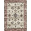 Raquel Red and Ivory Washable Area Rug, 7x9