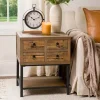 Reclaimed Wood Accent Table with Keeping Drawers
