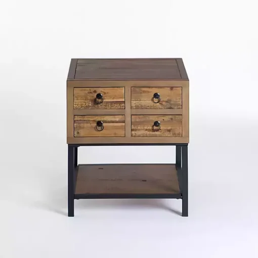 Reclaimed Wood Accent Table with Keeping Drawers