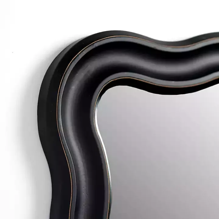 Rectangle Catorina Black Wavy Wall Mirror
