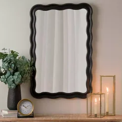Rectangle Catorina Black Wavy Wall Mirror