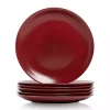 Red Matte Ceramic Dinner Plates, Set of 6