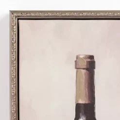 Red Wine Vintage Framed Canvas Art Print