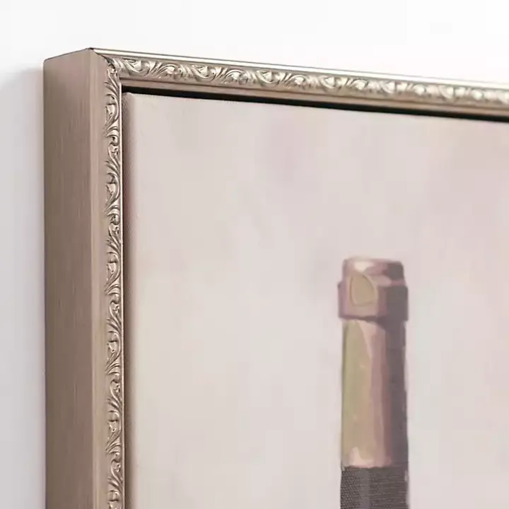 Red Wine Vintage Framed Canvas Art Print