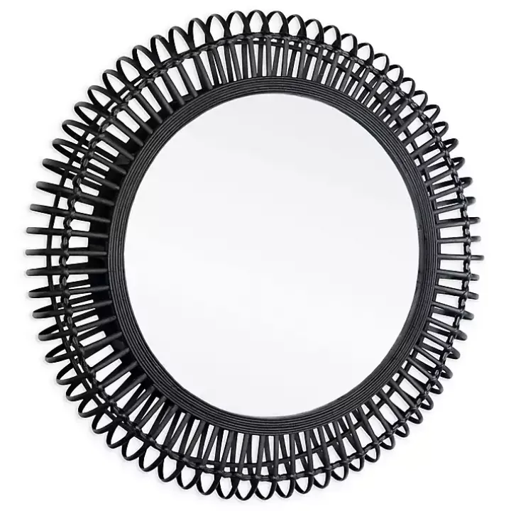 Reina Black Bamboo Wall Mirror