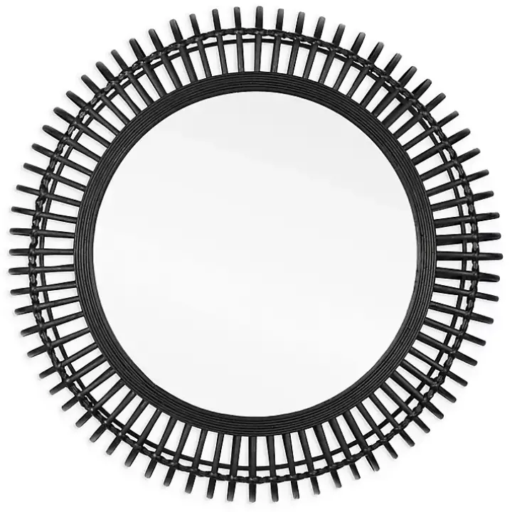Reina Black Bamboo Wall Mirror