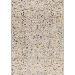 Reine Cream Abstract Medallion Area Rug, 5x7