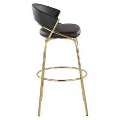 Remy Black & Gold Swivel Bar Stools, Set of 2