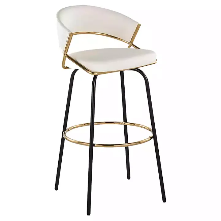 Remy White Swivel Bar Stools, Set of 2