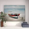Resting Rowboat Framed Canvas Art Print
