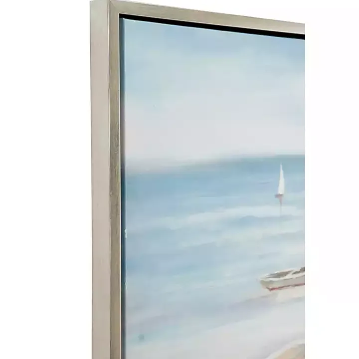 Resting Rowboat Framed Canvas Art Print