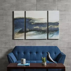 Rolling Waves Blur Canvas Art Prints, Set of 3