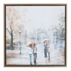 Romantic Rainy Paris Transitional Framed Wall Art