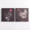 Rooster Portraits Canvas Art Prints, Set of 2