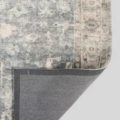 Rosette Dusty Aqua Area Rug, 5x7