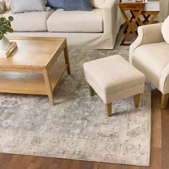 Rosette Dusty Aqua Area Rug, 5x7