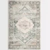 Rosette Green and Ivory Area Rug, 7x9