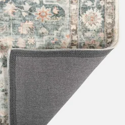 Rosette Green and Ivory Area Rug, 5x7