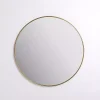 Round Antique Brass Nouveau Wall Mirror