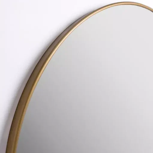 Round Antique Brass Nouveau Wall Mirror