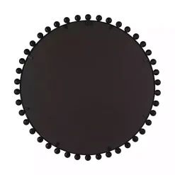 Round Black Beaded Metal Wall Mirror