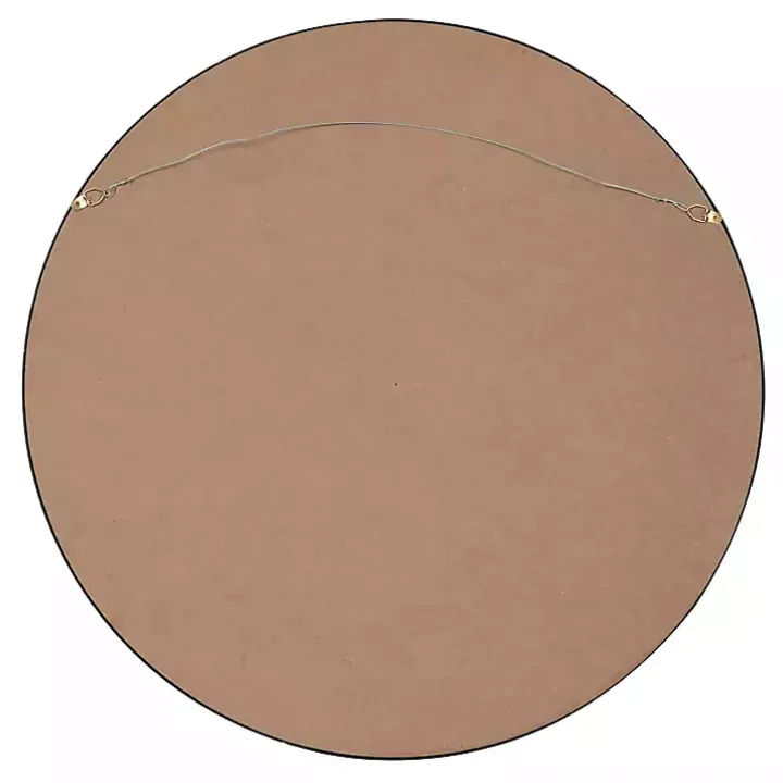 Round Black Wood Travis Accent Mirror