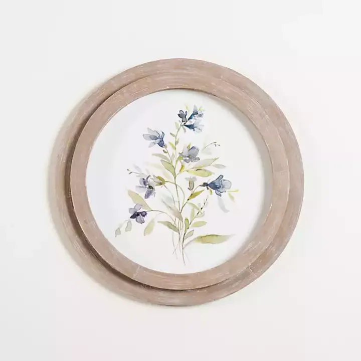 Round Blue Florals II Framed Art Print