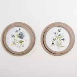 Round Blue Florals II Framed Art Print