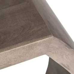 Round Brown Open Side Table