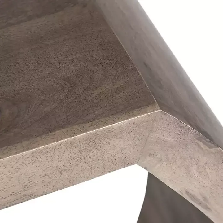 Round Brown Open Side Table