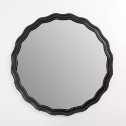 Round Catorina Black Wavy Wall Mirror