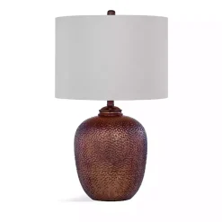 Round Copper Textured Table Lamp