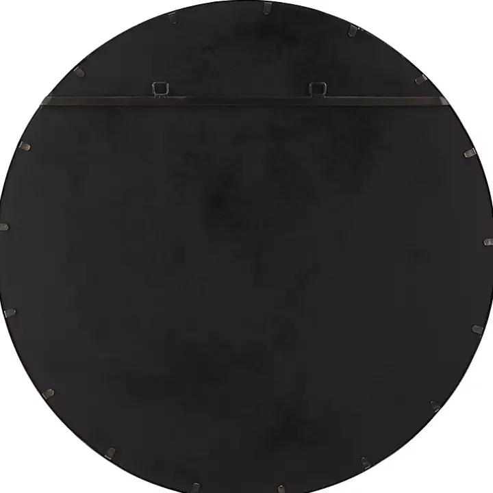 Round Dark Bronze and Gold Wall Mirror
